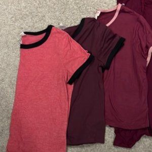 Women's Purple, Burgundy, and Red Bundle of 3 Tshirts
